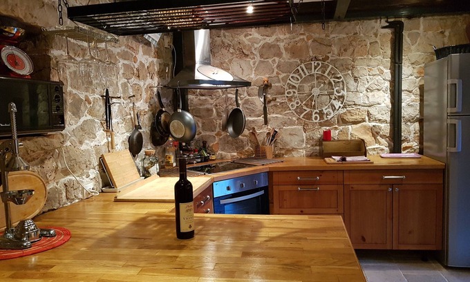 Lustica Villa | Rustic stone house with roof terrace and courtyard f. 4-6 people