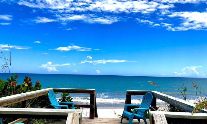 New Melbourne Beach Cottage | Sandpiper Suite 1: Find Serenity on private Melbourne Beach - Oceanfront style