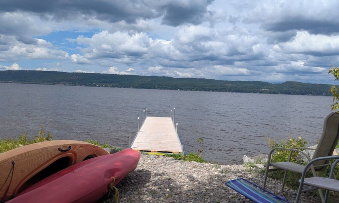 Champlain House | Scenic River House - private beach and dock for relaxing or fishing