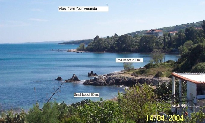 Petalidi Apartment | Seafront Apartment in Villa. Top floor. Spectacular view; watch and hear the sea