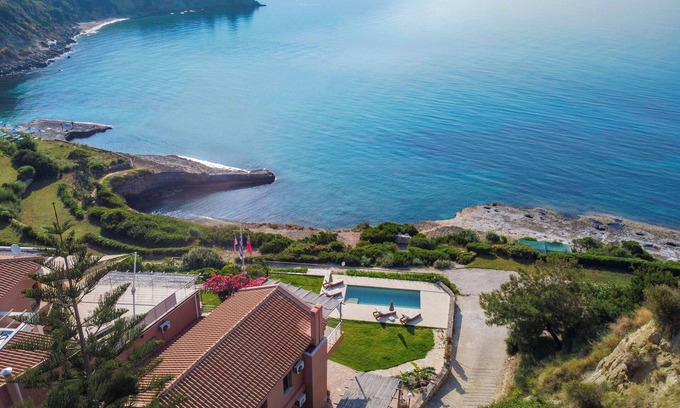 Karavados Villa | Seafront luxurious 3-bedroom villa with private swimming pool.