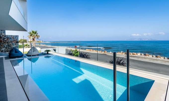 Gournai Villa | Seafront Relaxation - seafront Villa with stunning sea views! Bikes & ping pong!