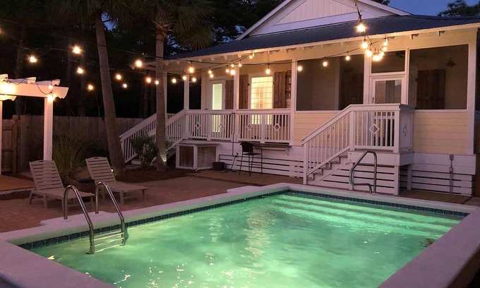 San Juan House | Seagrove "Pukalani" Cottage, Private Pool, 3BR, Sleeps 6, 2 Bikes Included!