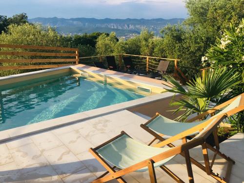 Dobrinj Villa | Seaview Villa Anita with Two Apartments and private Pool
