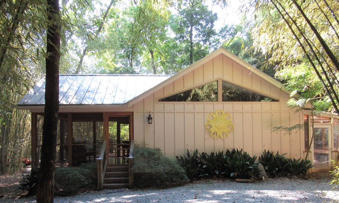 Burlington House | Secluded Bungalow Nestled In Bamboo Forest Down A Winding Private Drive by Pond