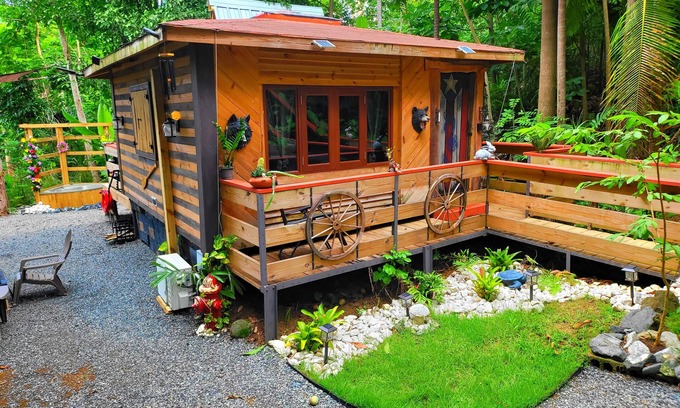 Rio Grande Cabin | Secluded Jungle Cabin with outdoor tub, Sky Light and Fire Pit in Rincón