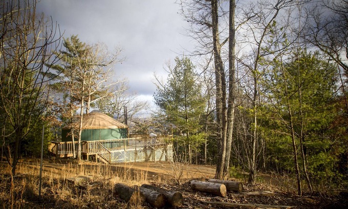 Asheville House | Secluded yurt on Blue Ridge Pwy & MTS Trl with hot tub, only 15min from downtown