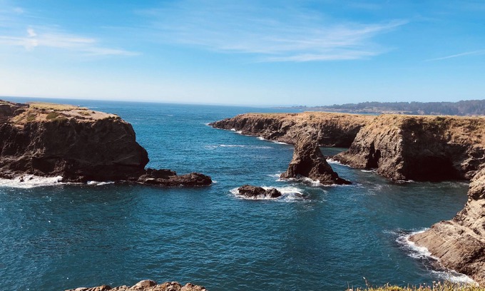 Little River House | Seclusion, Sea & Serenity-hilltop gem on 10 pvt acres w/ocean views & fireplace