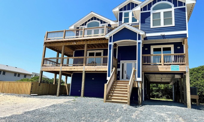 Carova Beach House | Semi-Oceanfront, Newer 7 Bedroom, 7.5 Bath, Theater, Pool, Hot Tub, WiFi, Pets