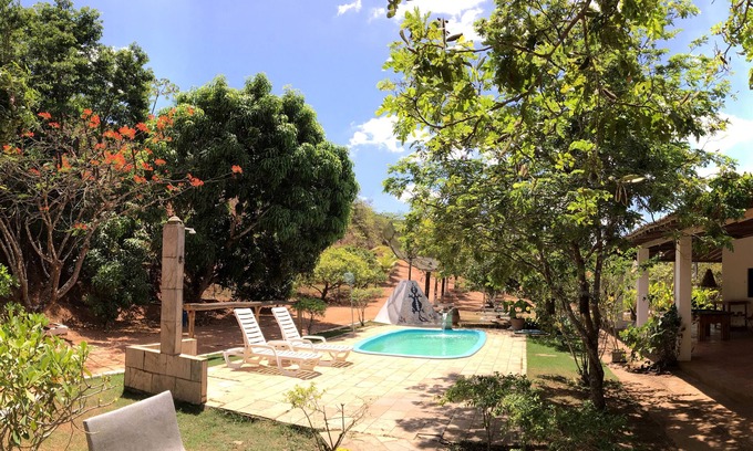 Caicara House | Site with typical country house, woods, swimming pool, barbecue and wood stove