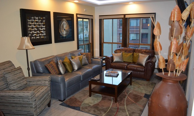 Peak 9 Condo | Ski in/out. Next to Ski school. 1 blk to Main Street. Sleeps 6. Gondola in 26!