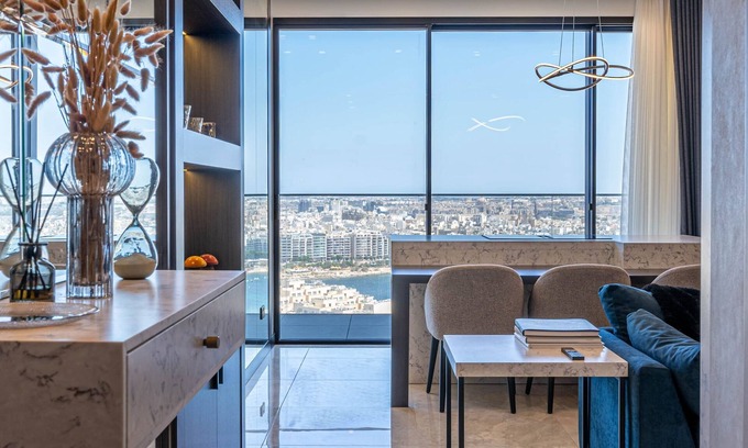Paceville Apartment | Skyline Mercury Tower Apartment with Pool Access