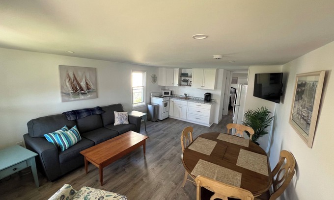York Beach Condo | Sleeps 4, 30 steps to Long Sands Beach! This condo is directly across the street