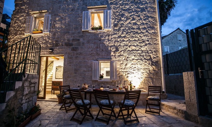 Trogir House | Smooth Marble and Rustic Stone at a Ciovo Island Townhouse