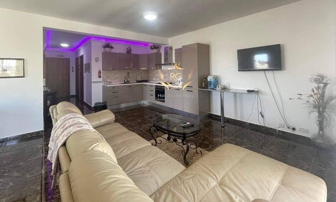 Birzebbuga Apartment | Spacious 2 bedroom, open plan apartment with a terrace (sleeps 6)