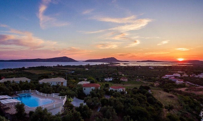 Gialova Villa | Spacious Villa w/pool and spectacular views of the Navarino Bay. Pet Friendly !