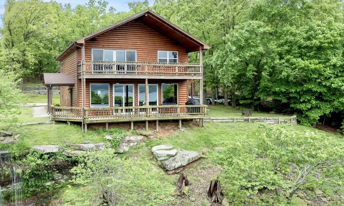 Cookson Cabin | Spectacular Lake View, Luxury Cabin provides the perfect gathering place.