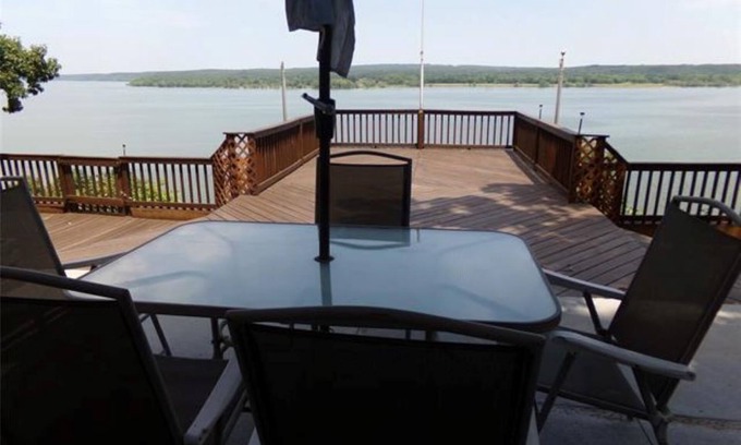 Pryor House | Spectacular lake view with a huge deck and a Hot Tub.