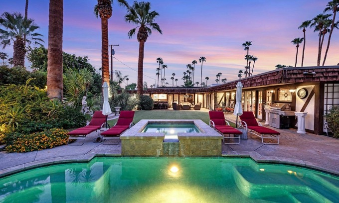 Warm Sands House | Spend Fall in Palm Springs! Unique Tudor-Style Home on Manicured Grounds Near Downtown Palm Springs