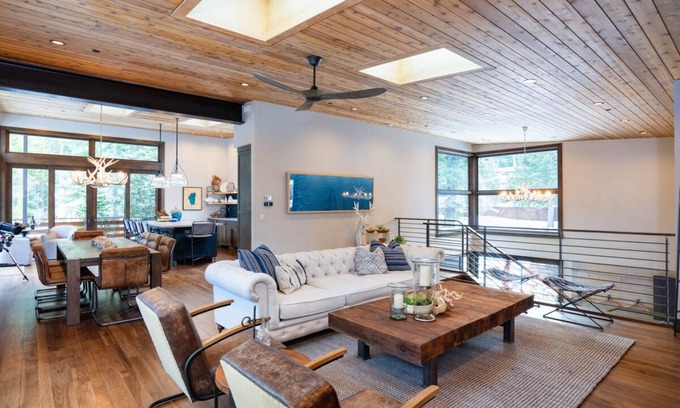 Tahoma House | Spend Fall with Us! Contemporary Alpine-Chic Home with Private Hot Tub; Steps to the Beach!