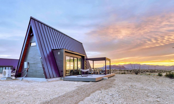 Study Butte-Terlingua Cabin | Stardust Big Bend Luxury A-Frame#6 with great view