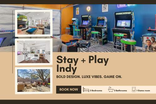 Fletcher Place House | Stay & Play Indy- Indoor Fun - 5 Min to Downtown- Sleeps 10