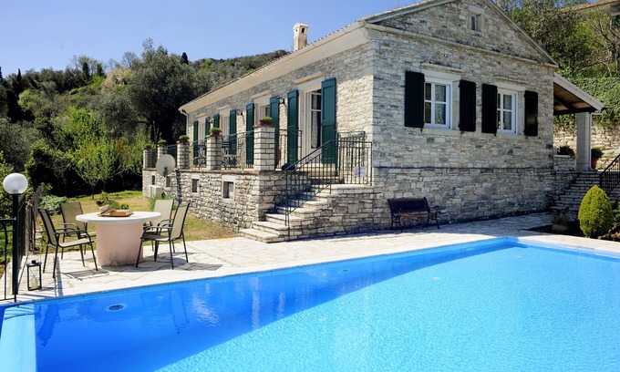 Petaleia Villa | Stone Built in a Private Estate with Great Views and Privacy