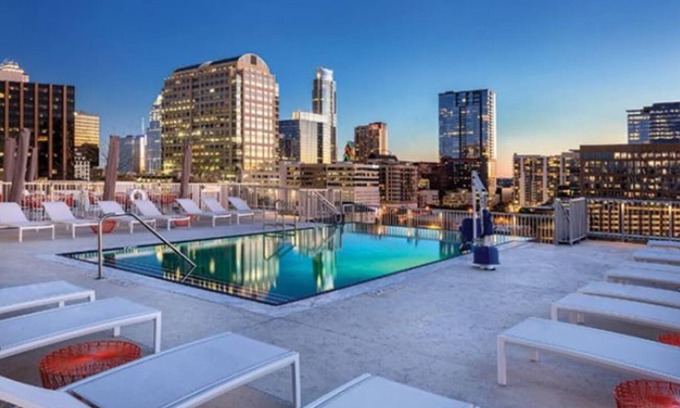 Civic District Condo | Studio/Austin - Rooftop Pool, BBQ!