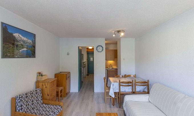 La Mongie Apartment | Studio cabin for 5 with balcony in La Mongie - Pets allowed