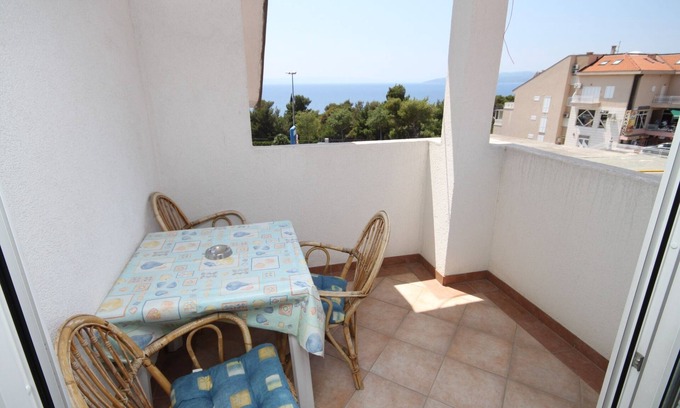 Zelenka Apartment | Studio flat with terrace and sea view Makarska (AS-6693-a)