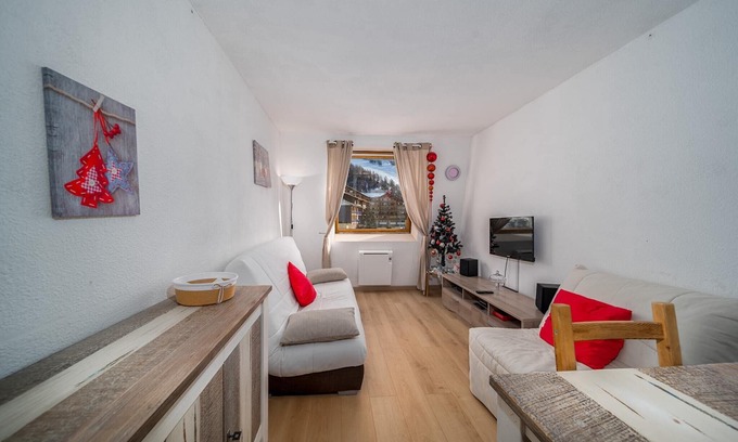 Barcelonnette Apartment | Studio in Allos with Stunning Mountain Views