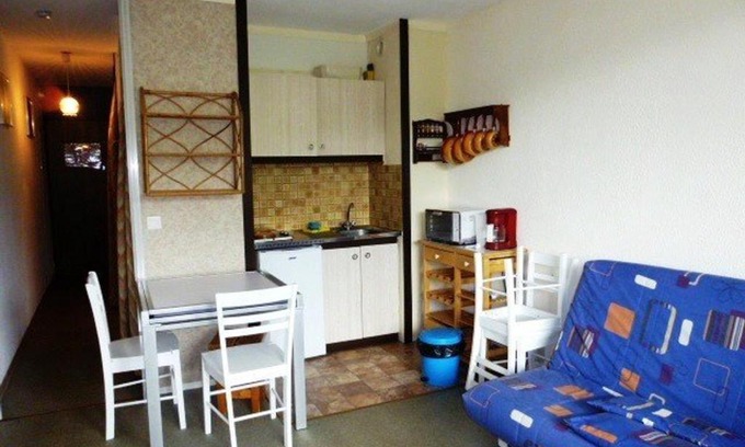 Arette Apartment | Studio pour 6 à Arette avec accès pistes, balcon, casier à skis et parkings gratuits - FR-1-602-20