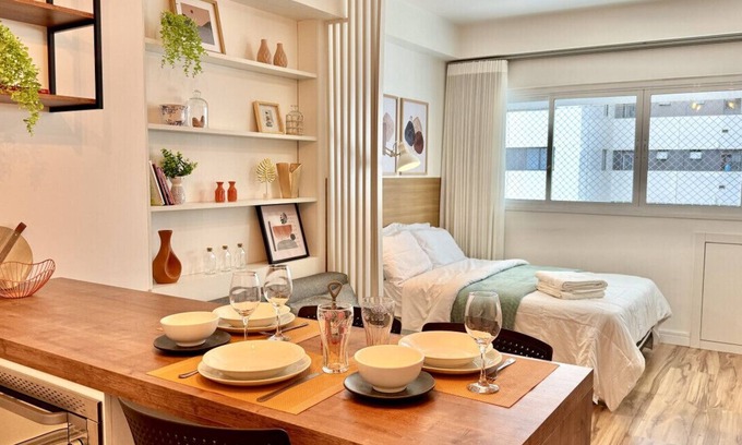 Matriz Apartment | Studio premium Shopping Curitiba with air and garage