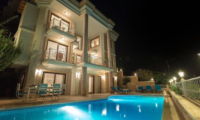 Kalkan Villa | Stunning 3 storey villa with beautiful views over Kalkan Bay .Heated Pool .