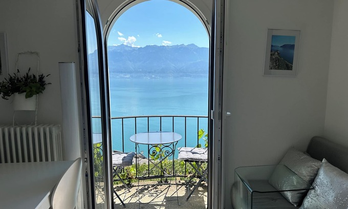 Puidoux Villa | Stunning APT with 360 ° panoramic view of lake Geneva and Alls in the vineyard