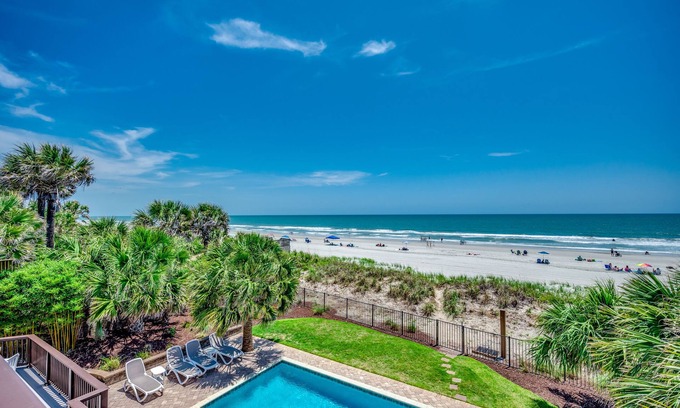Myrtle Beach House | Stunning Beach Home! 3 Oceanfront Masters w/ensuite Baths! Panoramic Views!