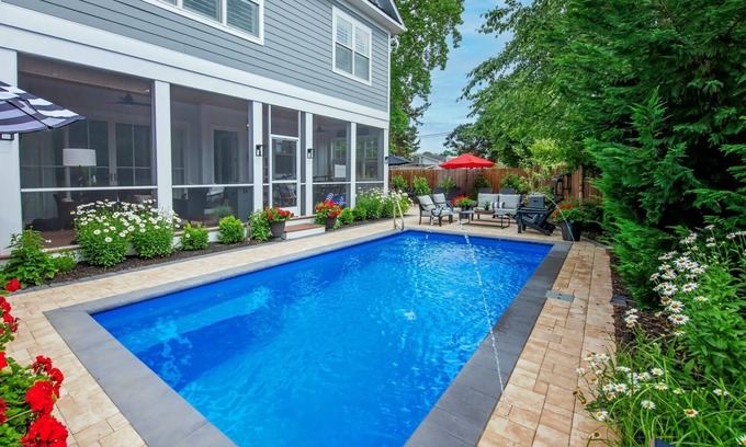 Rehoboth by the Sea Villa | Stunning Home w/Pool! 10BR/9.5BA, Sleeps 22