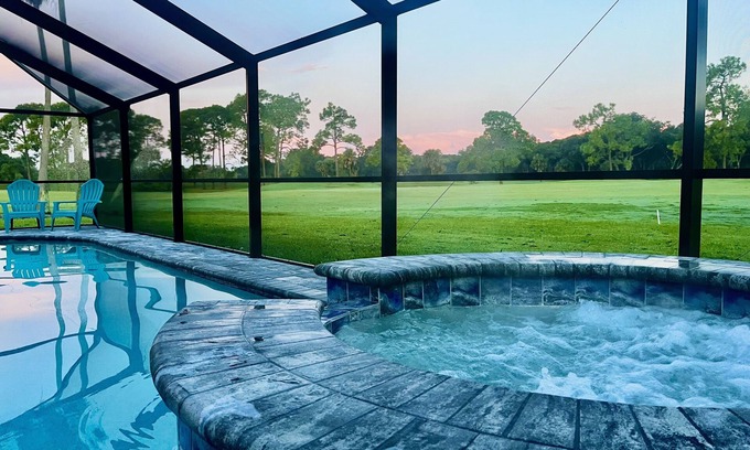 Burnt Store House | Stunning Sunsets-Heated Pool and Spa-Golf Course Views