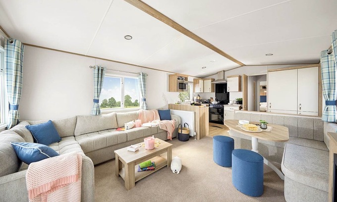 Aberystwyth House | Stylish and modern caravan with one double and two twin.