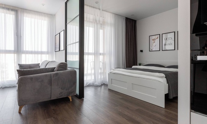 Pervomaysky District Apartment | Stylish studio near the National Library