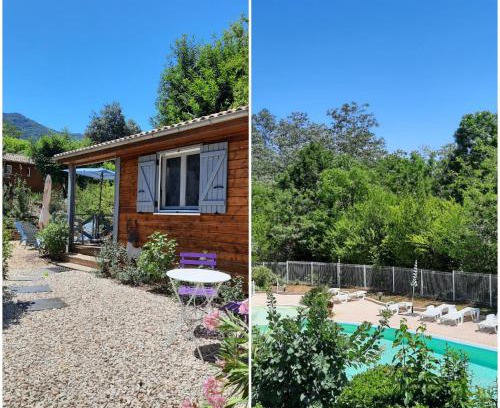 Gravieres Ski Chalet | Sud Ardeche joli chalet clim piscine rivière LE CERF Village du serre