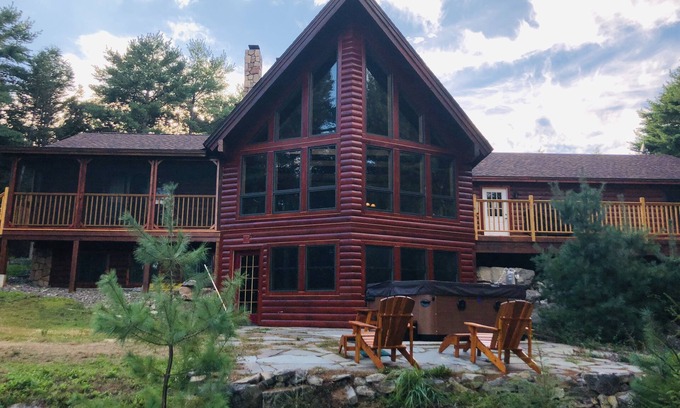 Wiscasset House | Summer & Fall availability! Private Coastal Log Cabin, view of the Maine Coast.