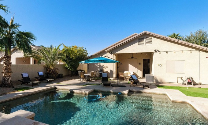 Chandler House | Sunny Escape: Cozy Chandler Home with Pool/Hot Tub
