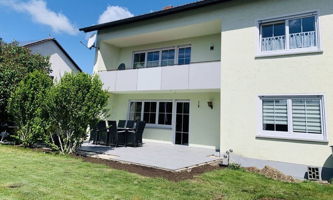 Gebrazhofen Apartment | Sunny modern apartment with a very large terrace, quiet location and mountain view