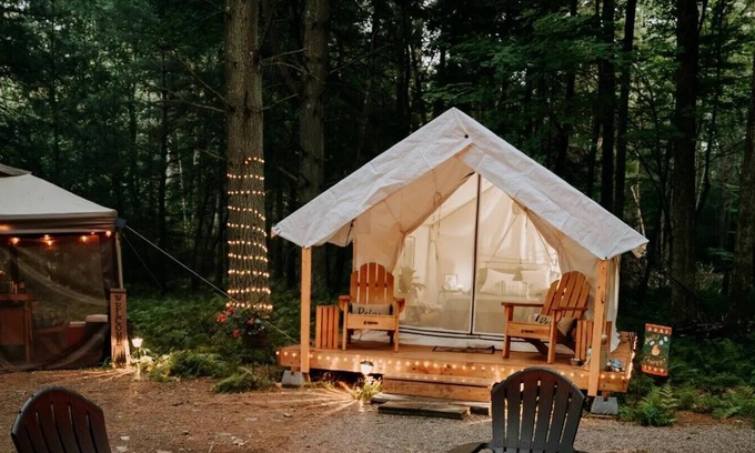 Huntington Mills RV Rental | Tentrr Signature Site - Paper Mill Pines Glamping Getaway