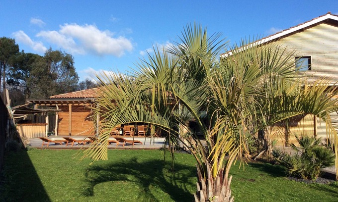 Lacanau Villa | The apricot tree: Villa, driftwood, heated pool