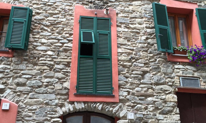 Isolabona Apartment | The attic from the fountain