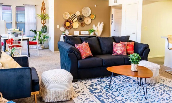 Lubbock Apartment | The Bohemian Escape at The Icon with King Bed
