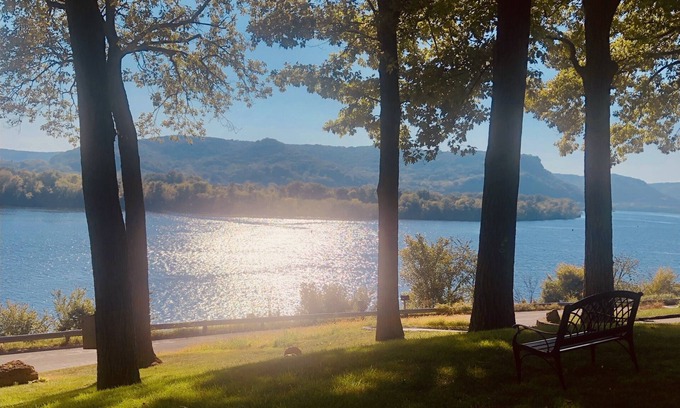 Trempealeau House | The BRD Nest Mississippi River views backdropped by majestic Minnesota bluffs