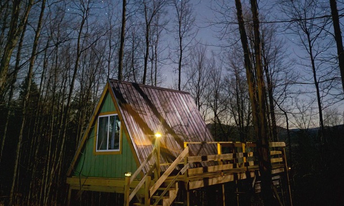 Town of Broome Cabin | The Far-Rest Fox A-Frame Off Grid Glamp High in the Trees of Mystical Forest